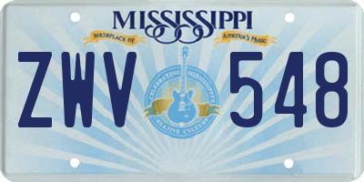 MS license plate ZWV548