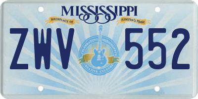 MS license plate ZWV552