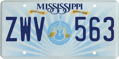 MS license plate ZWV563