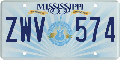 MS license plate ZWV574