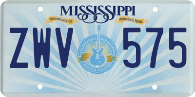 MS license plate ZWV575