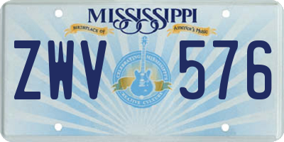 MS license plate ZWV576