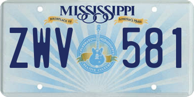MS license plate ZWV581