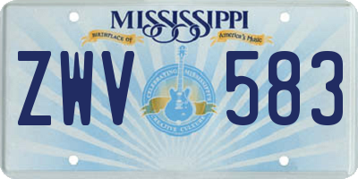 MS license plate ZWV583