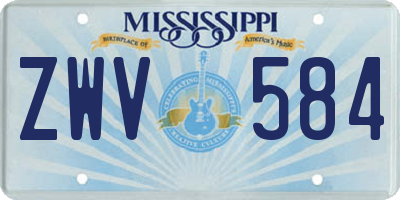 MS license plate ZWV584