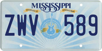 MS license plate ZWV589