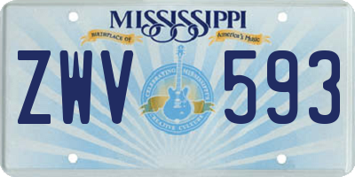 MS license plate ZWV593