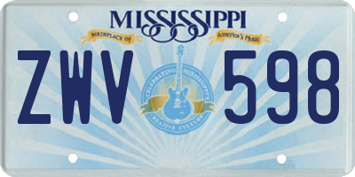 MS license plate ZWV598