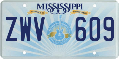 MS license plate ZWV609