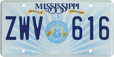 MS license plate ZWV616