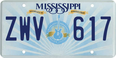 MS license plate ZWV617