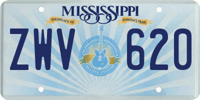 MS license plate ZWV620