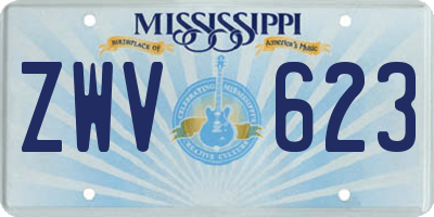 MS license plate ZWV623