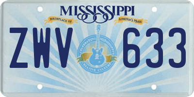 MS license plate ZWV633