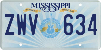 MS license plate ZWV634