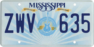 MS license plate ZWV635