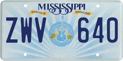 MS license plate ZWV640