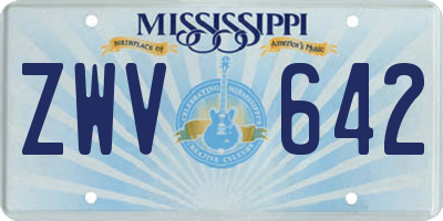 MS license plate ZWV642