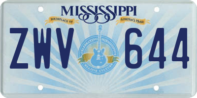 MS license plate ZWV644