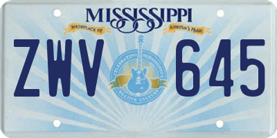 MS license plate ZWV645
