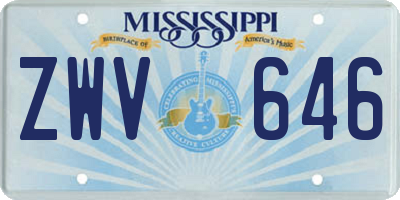 MS license plate ZWV646