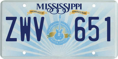 MS license plate ZWV651