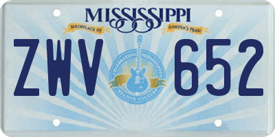 MS license plate ZWV652