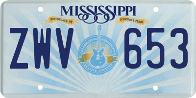 MS license plate ZWV653