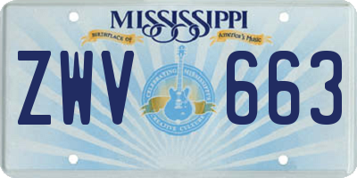 MS license plate ZWV663