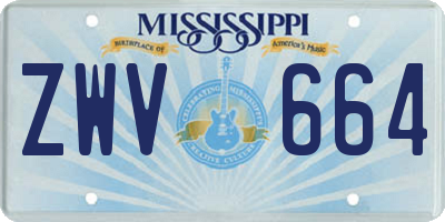 MS license plate ZWV664