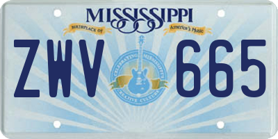 MS license plate ZWV665