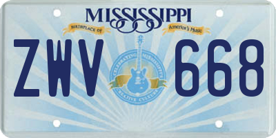 MS license plate ZWV668