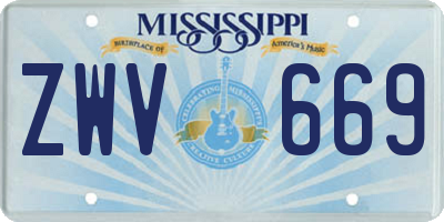 MS license plate ZWV669