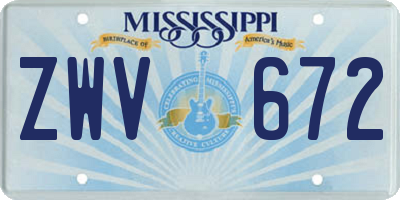 MS license plate ZWV672