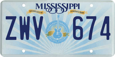 MS license plate ZWV674
