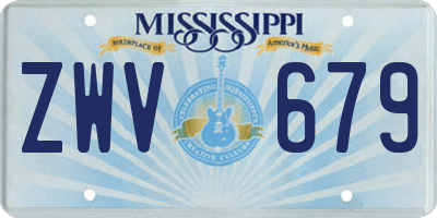 MS license plate ZWV679
