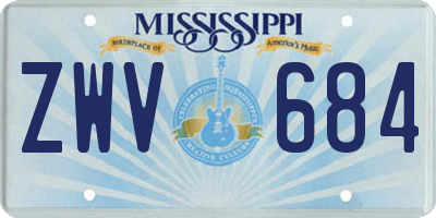 MS license plate ZWV684