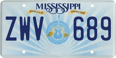 MS license plate ZWV689