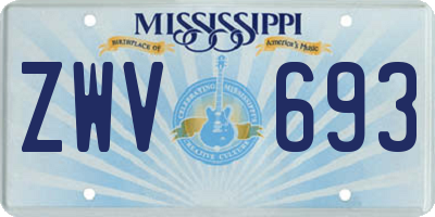 MS license plate ZWV693