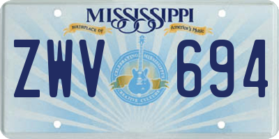 MS license plate ZWV694