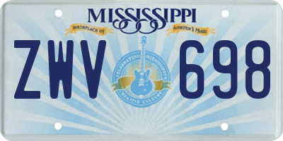 MS license plate ZWV698