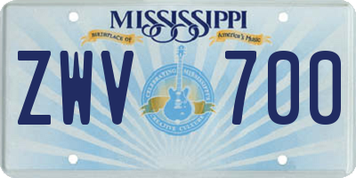 MS license plate ZWV700