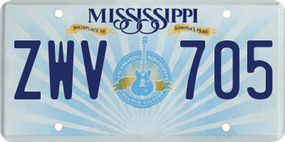 MS license plate ZWV705