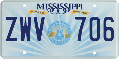 MS license plate ZWV706