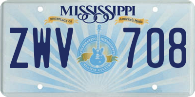 MS license plate ZWV708