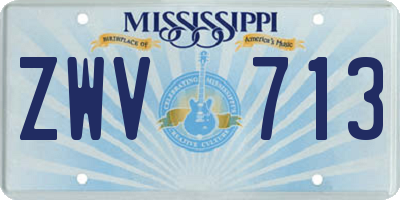 MS license plate ZWV713