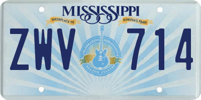 MS license plate ZWV714