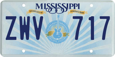 MS license plate ZWV717