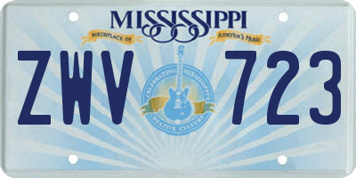 MS license plate ZWV723