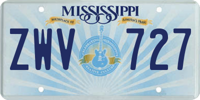 MS license plate ZWV727